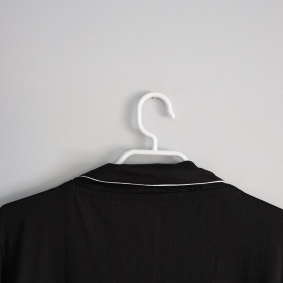 Born Sleepwear Black XL Buttoned Lounge Wear Pj Midi Dress Shirt - Picture 5 of 11